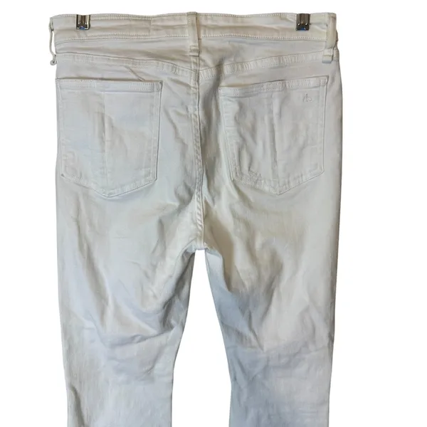 Rag‎ & Bone White Jeans Size 28 Women's Nina High-Rise Ankle Flare Raw Hem - Image 7