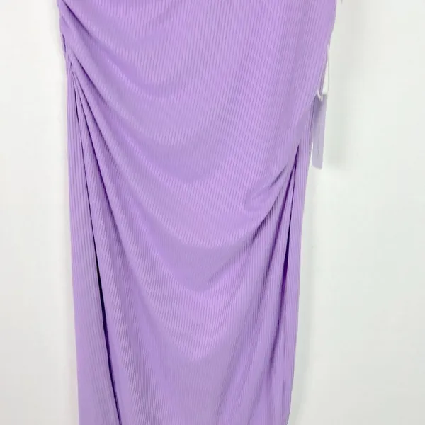 NWT Six/Fifty The Everly One-Shoulder Midi Dress Ribbed Purple Size Medium M NEW - Image 4