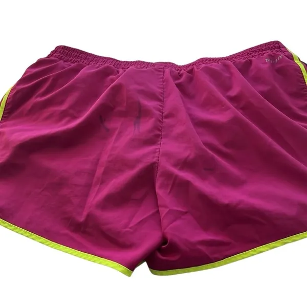 Nike Women's Dri-Fit Running‎ Shorts Pink Neon Accents Size L - Image 2