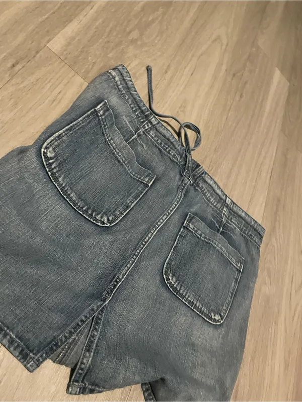 Old Navy Blue Drawstring A-Line Mini Skirt - Image 2