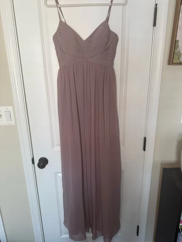 Azazie Bridesmaid Dress Chiffon Dusk - Image 3
