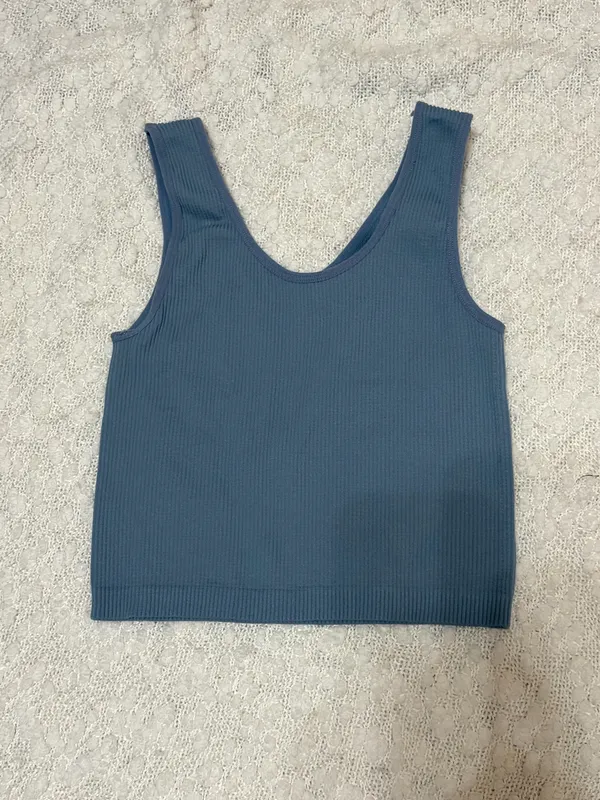 Ribbed Tank Blue - Image 2