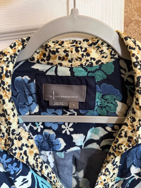Anthropologie Silky Pajama Mixed Printed Top - Image 3