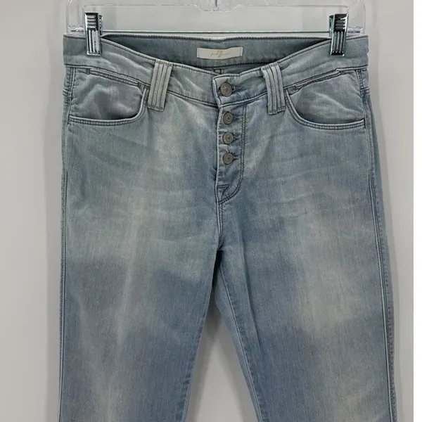 7 For All Mankind Dojo High Rise Flare Jeans button fly size 25 festival casual - Image 3