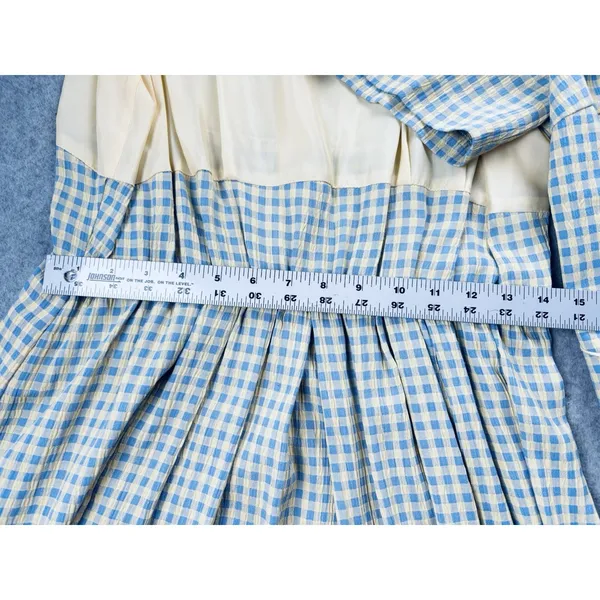 Vintage 90s Jessica Howard Gingham Dress Set Cottagecore Prairie 2pc Size 14 - Image 11