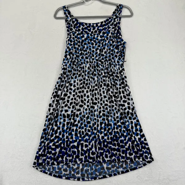 Susana Monaco Womens Dress, Sleeveless, Blue‎ Black Print, Size Large - Image 8