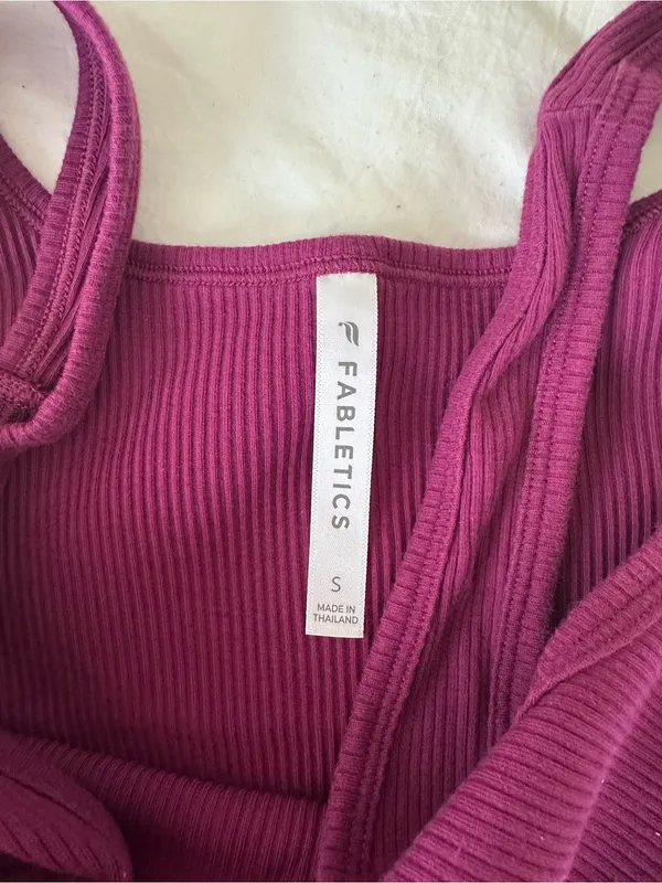 Fabletics Ribbed Square-Neck Tank Top in Deep Berry - Image 3