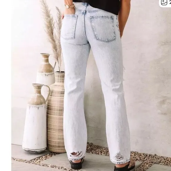 Kancan X Buckle Women’s 28 90’s Boyfriend Baggy Jeans Distressed‎ Light Wash NWT - Image 6