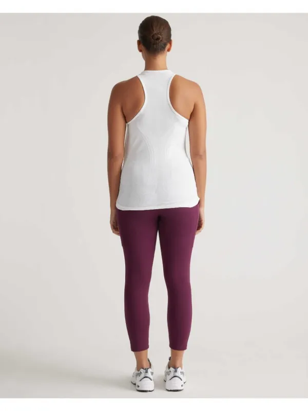 Quince Womens Seamless Ruched Racerback Tank Top White XS - Image 3