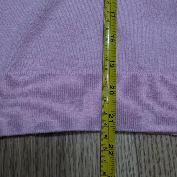 J.Crew Pink Cotton Cashmere Puff Sleeve Crewneck Sweater Medium - Image 8
