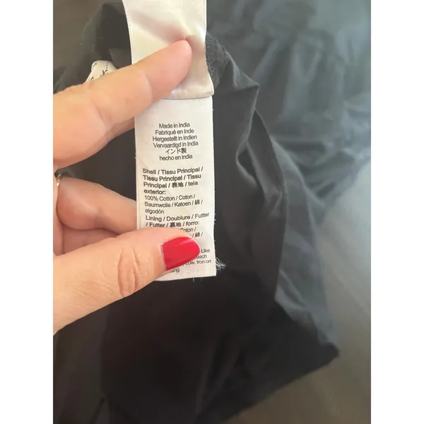 J Crew Cotton Poplin Maxi Dress Womens Medium Black Ruffle Classic Career Ruffle - Image 6