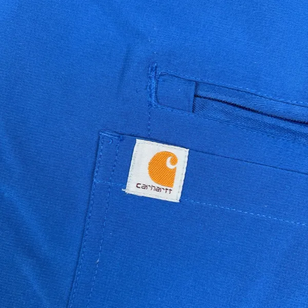 Carhartt Scrub Tunic Womens S Blue V-Neck Short Sleeve Force Pocket Top - Image 2