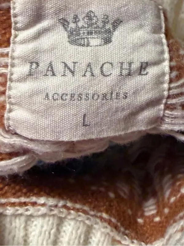 Panache Cream Fair Isle Turtleneck Sweater with Brown and Blue Accents - Image 3