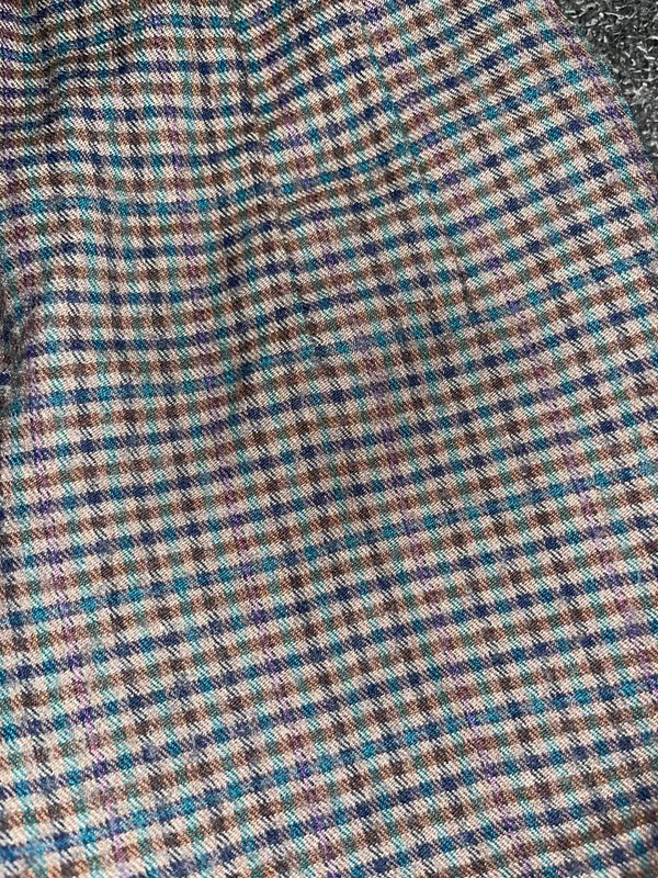 High Waisted Plaid Pants Brown Size L - Image 2