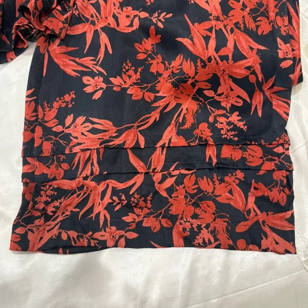 Anthropologie The Somerset Floral Jumpsuit Satin Red Small Wedding Festival Chic - Image 13