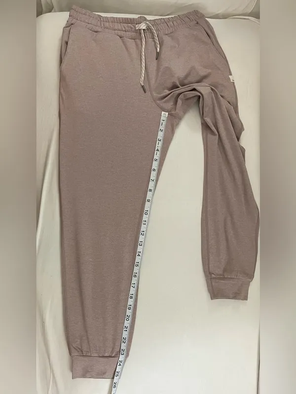Vuori Performance Jogger Cozy Drawstring Pants Heather Dusty Pink Size XS - Image 5