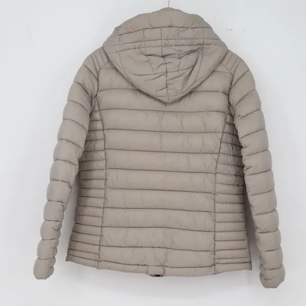 Michael Kors Puffer Jacket Womens M Packable Hooded Taupe Quilted Excellent - Image 8