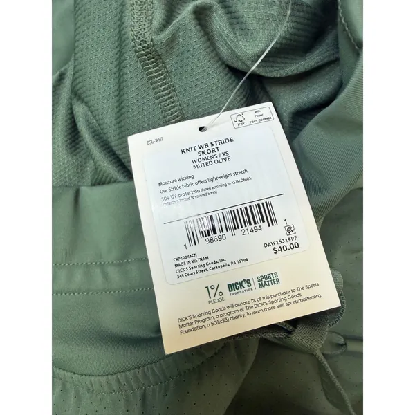 DSG Stride High-Rise Skort Muted Olive Green Tiered Athletic Skirt Womens XS NWT - Image 5
