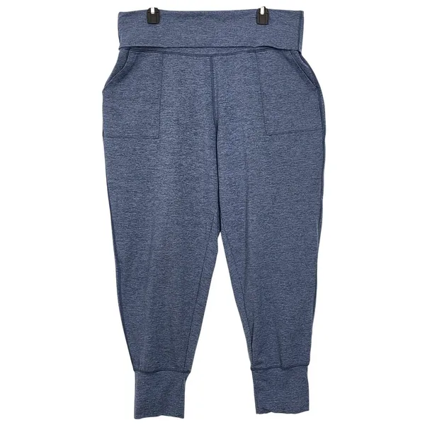 Offline by Aerie The Foldover Hugger Joggers Heather Blue Size XL - Image 2