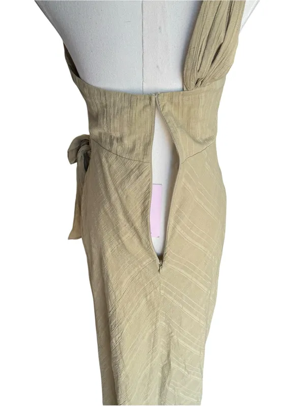 Hello Molly - NWT Golden Vibes Olive One Shoulder Midi Summer Dress SZ S - Image 8
