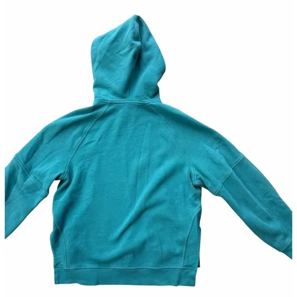 lululemon Scuba Pullover Hoodie Side Slit Logo Oversized Turquoise Blue XS/S - Image 5