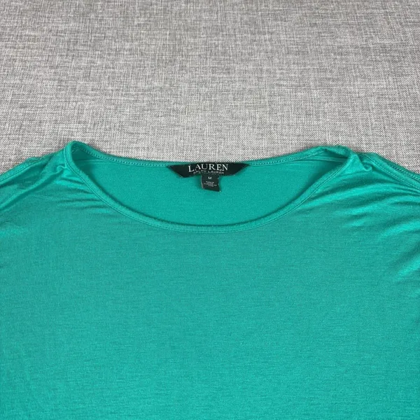 Lauren Ralph Lauren Tunic T-Shirt Womens M Green Dolman Sleeve Jersey Stretch - Image 2