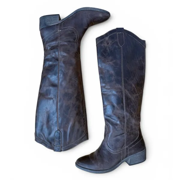 Steve Madden P-Manor Brown Leather Boots Tall Riding Western Women's Size 8 - Image 5