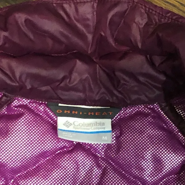 COLUMBIA Women’s Raspberry OmniHeat Quilted Down Jacket MED - Image 3