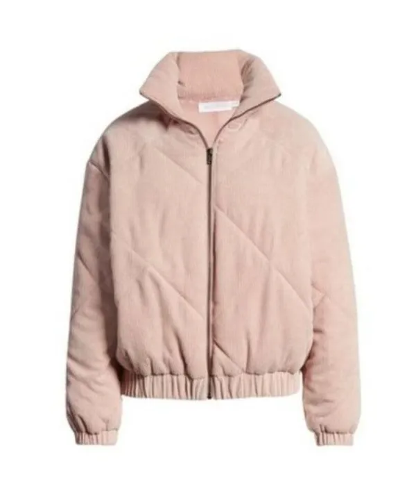 NEW All In Favor Quilted Corduroy Bomber Jacket in Dusty Pink Women's S - Image 9