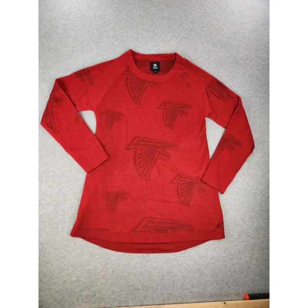 Womens Red‎ Atlanta Falcons Football Tunic Raglan Pullover Sweater Size MEDIUM - Image 2