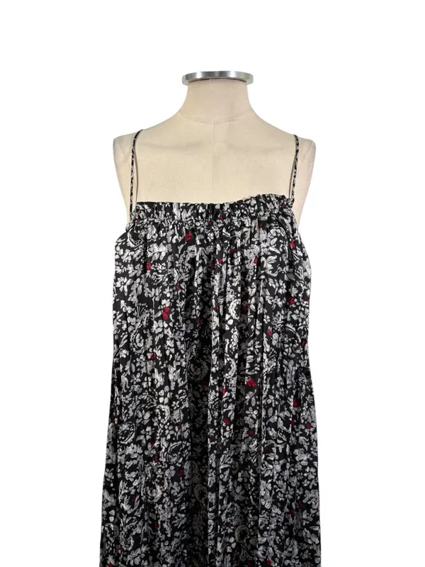 ZARA Satin Floral Sleeveless Midi Dress Size Medium - Image 7