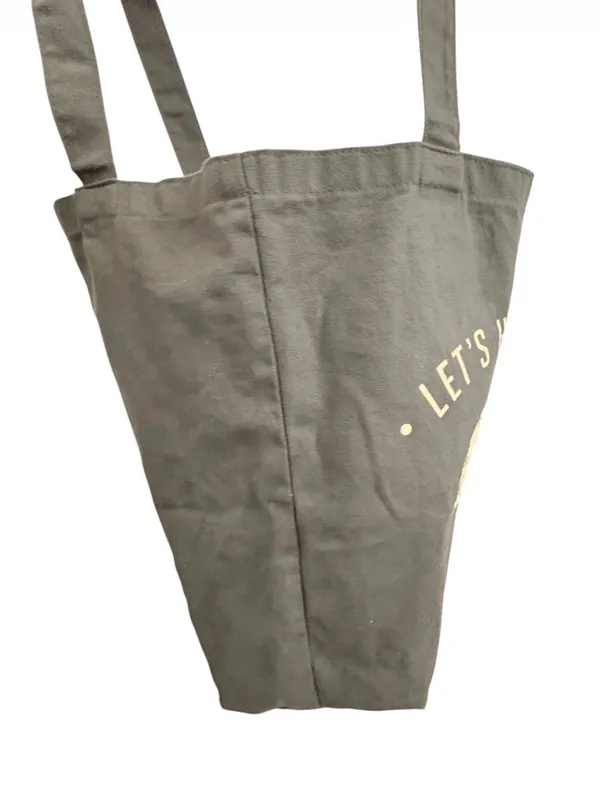 Grey Graphic Tote with Bear “LETS HIBERNATE” Gray - Image 8