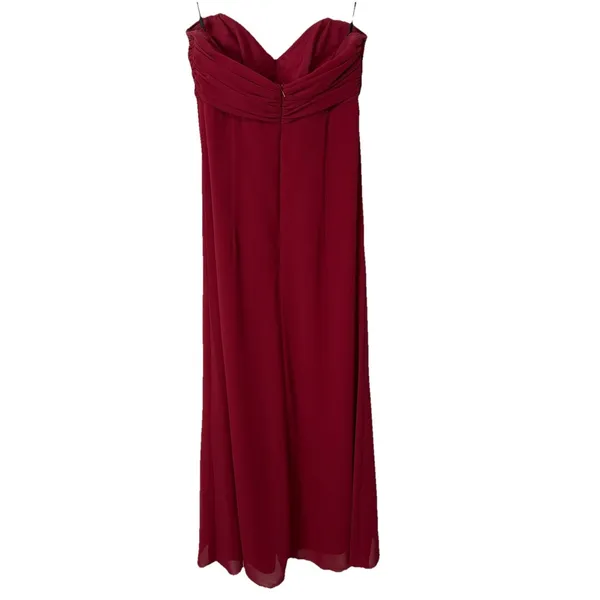 ALFRED SUNG Size 8 Claret Strapless Sweetheart Neckline Formal Cocktail Dress - Image 5