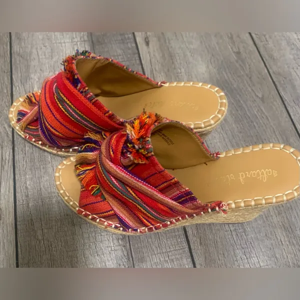 Altar’d State Colorful Woven Espadrille Wedge Sandals Strappy Boho - Image 7