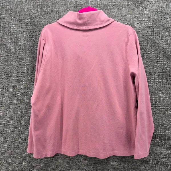 LL Bean Shawl Collar‎ Blouse Pink 1X - Image 2