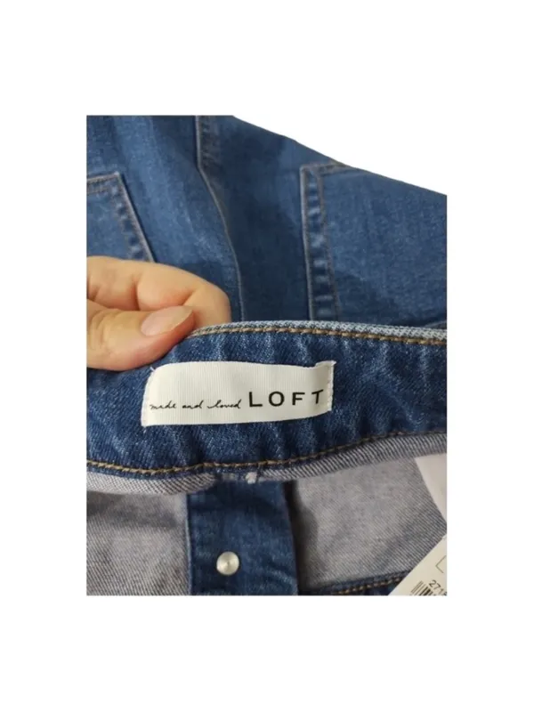 LOFT denim button down mini skirt 8 western/rodeo Texas Nashville - Image 3