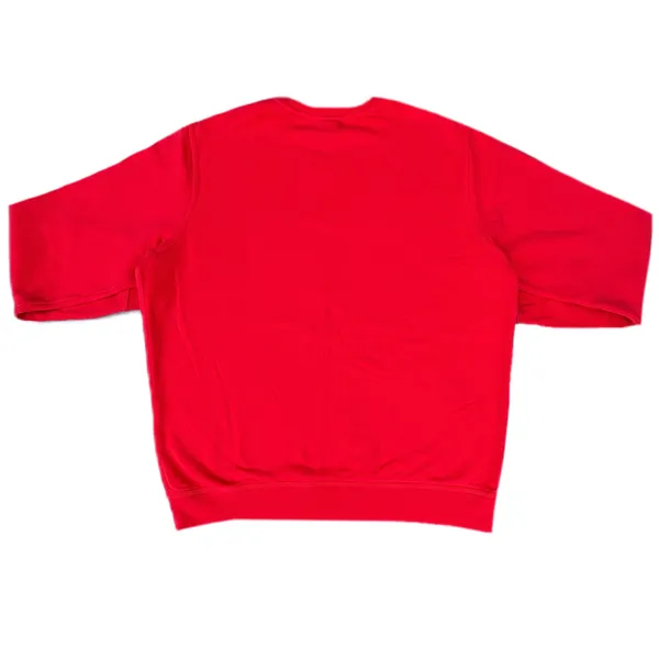 Vintage Nike Swoosh Red Embroidered Fleece Crewneck Sweatshirt Sweater - Image 2