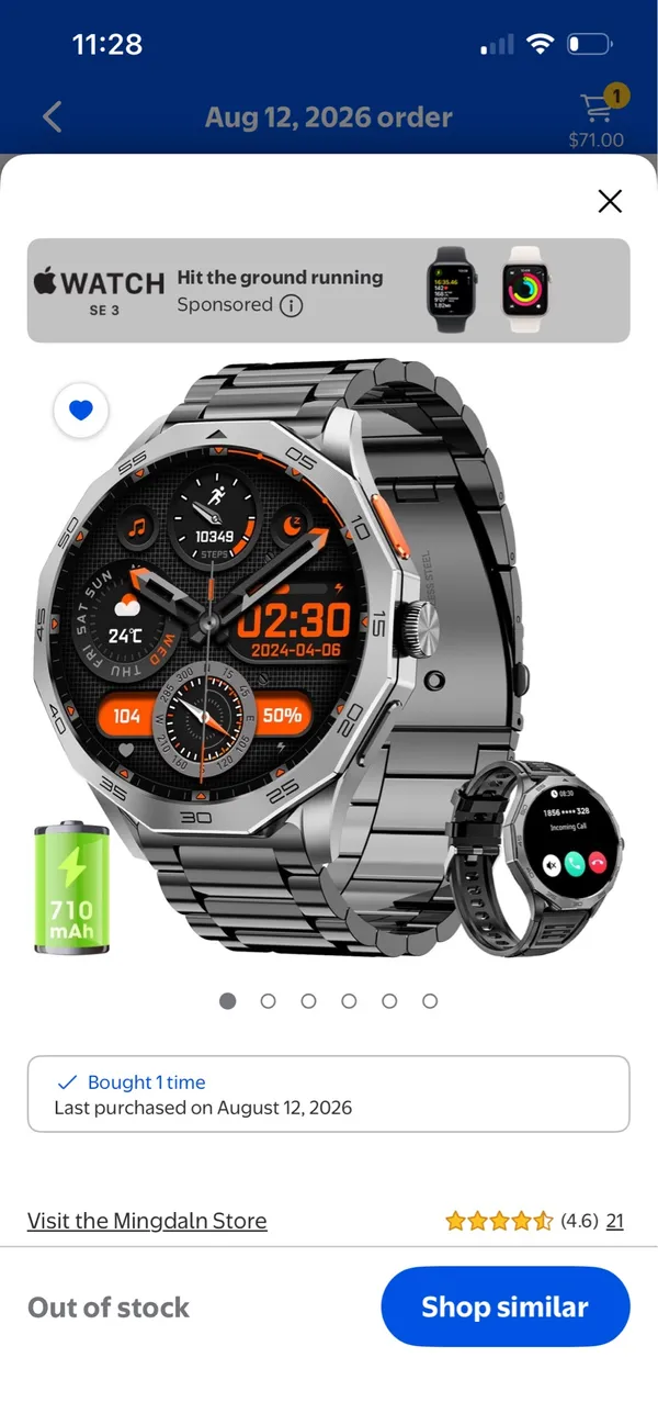 Smart sport watch Black - Image 5