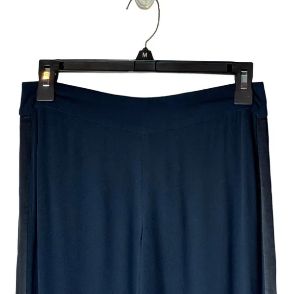 Free People Pants Womens 0 Black Rayon Satin Stripe‎ Wide Leg High Rise - Image 3