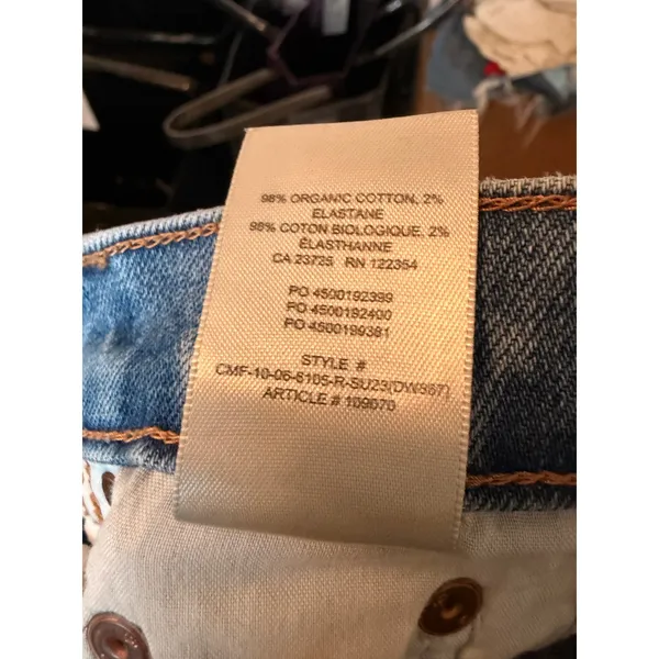 Denim Forum Jeans Women 23 Light Blue The Arlo Hi-Rise Straight Button Fly Denim - Image 8
