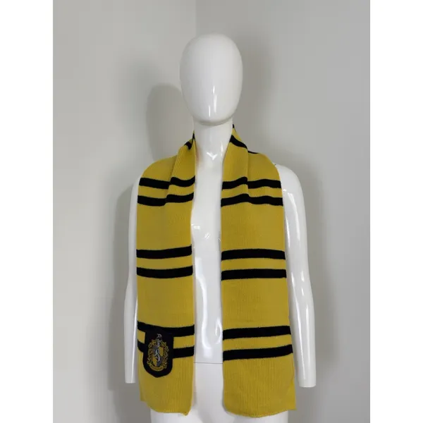 Harry Potter Wizarding World Hufflepuff Knit Scarf Black Yellow Unisex - Image 3