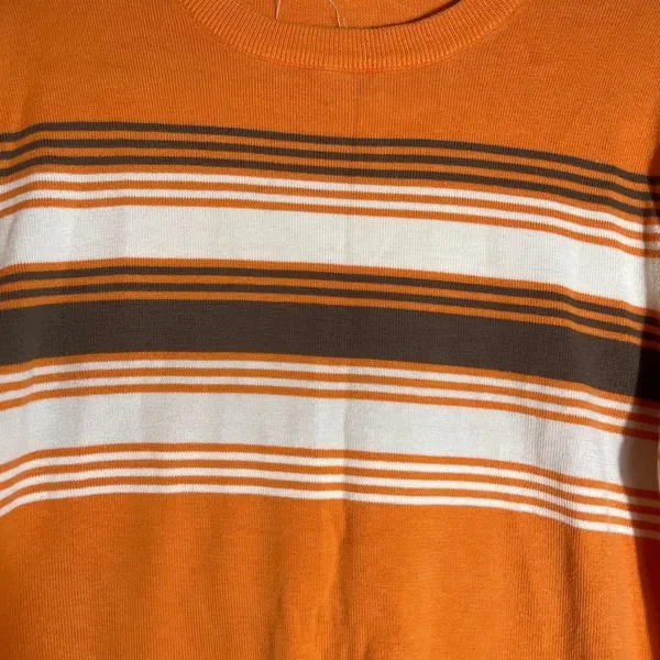 Striped‎ Sweater Orange Size XL - Image 4