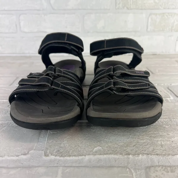 Teva Tirra Sandals Women 7.5 Black Gray Strappy Adjustable Hiking Comfort Sporty - Image 8