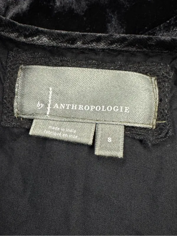 Anthropologie Somerset Maxi Dress Black Crushed Velvet Women’s Small - Image 3