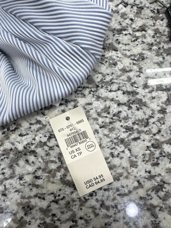 Aerie Blue & White Striped Halter One Piece Swimsuit XS NWT - Image 2