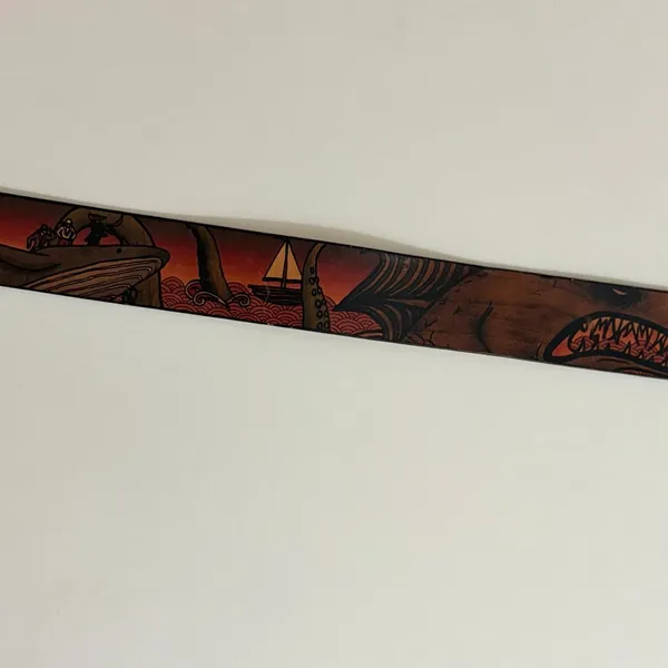 Unisex JON WYE Leather Paisley Belt Western Retro Made in USA Men Women 46.5" - Image 4