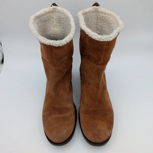 Cole‎ Haan Quiana Waterproof Suede Boots Brown Faux Shearling Lined Womens 8.5B - Image 4