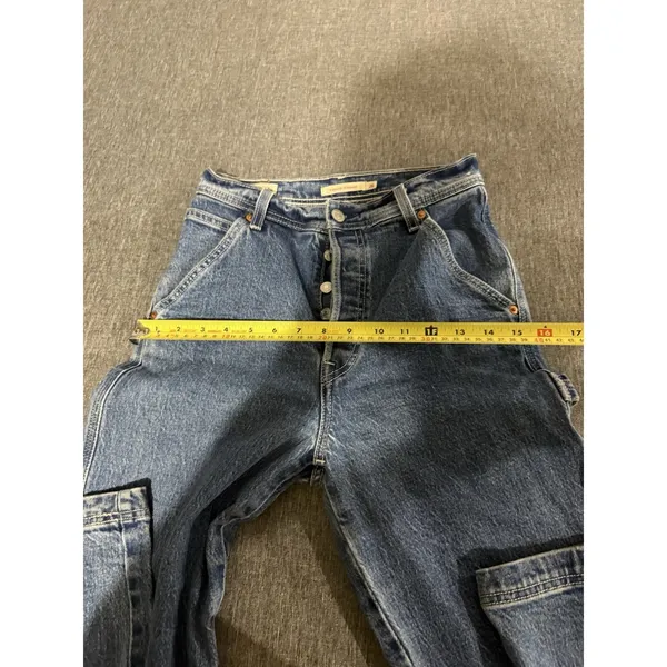 Levi's Premium Ribcage Straight Cargo Style Jeans Sz 26 - Image 6