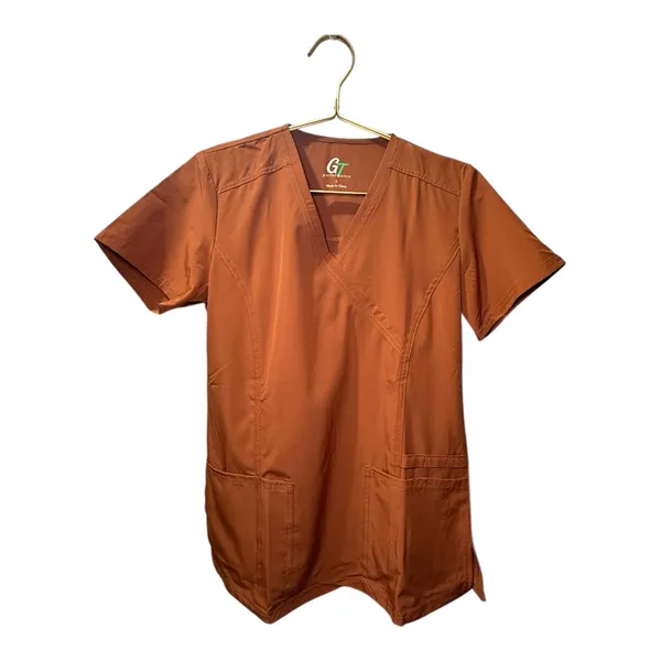 GT Performance Cinnamon Brown Scrub Top Women’s Size S – New With Tags - Image 3