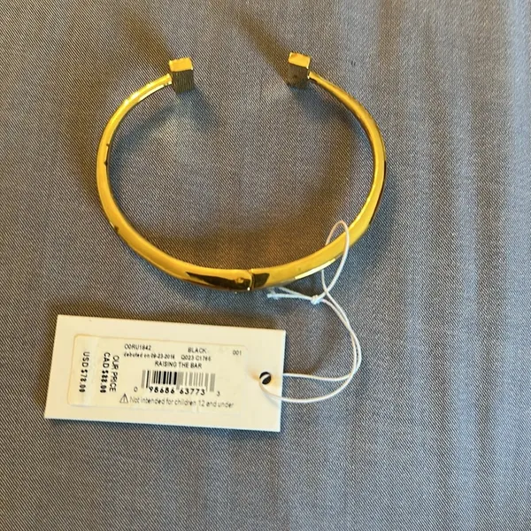 Kate Spade nwt bracelet gold tone hinged black “raising the bar” $78 - Image 4